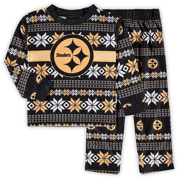 Toddler Black Pittsburgh Steelers Holiday Long Sleeve T Shirt and