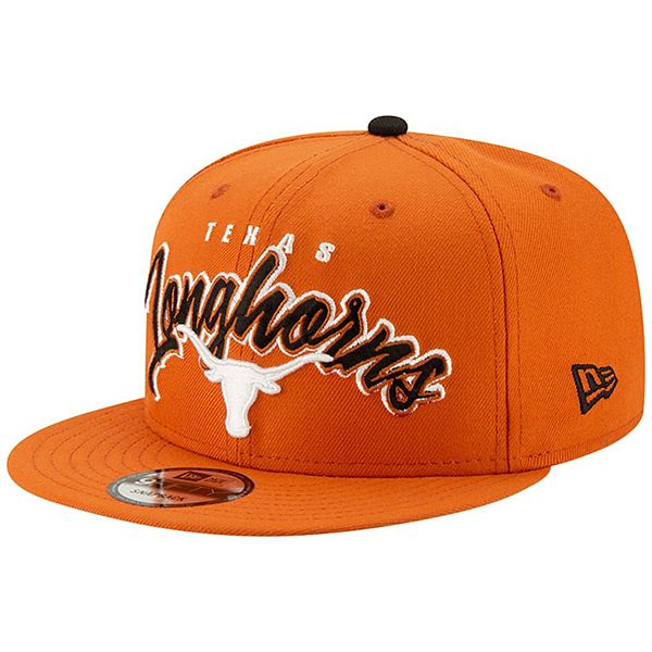 Men S New Era Texas Orange Texas Longhorns Retro Script 9fifty Snapback Hat
