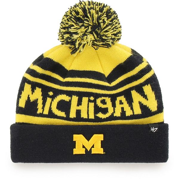 Youth '47 Navy Michigan Wolverines Playground Cuffed Knit Hat with Pom