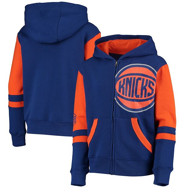 New York Knicks NBA Colour Block Blue Pullover Hoodie