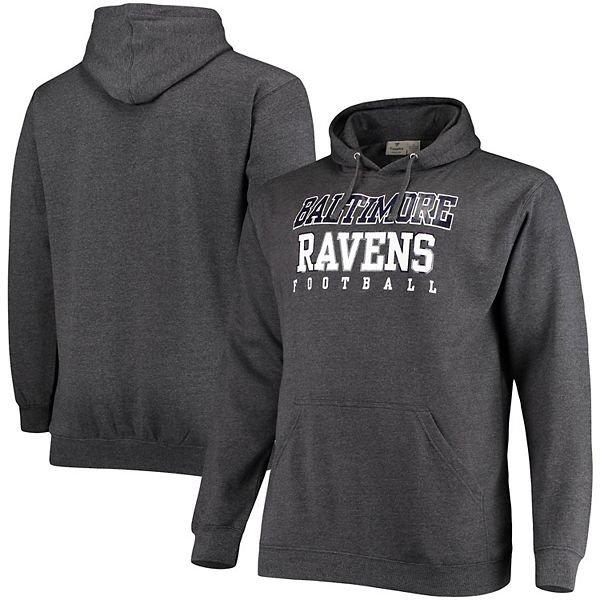 Fanatics Men's Big and Tall Heathered Gray Baltimore Ravens Practice Long  Sleeve T-shirt