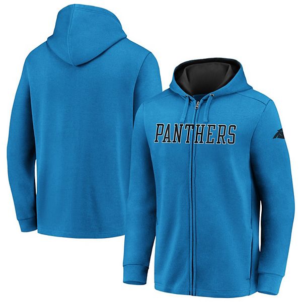 Men's Fanatics Branded Blue Carolina Panthers Team Block Full-Zip Hoodie