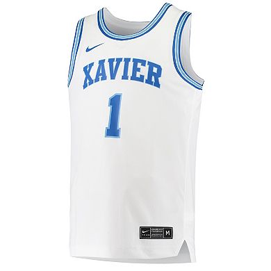 Men's Nike #1 White Xavier Musketeers Replica Basketball Jersey