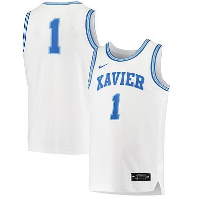 Men's Nike #1 White Xavier Musketeers Replica Basketball Jersey