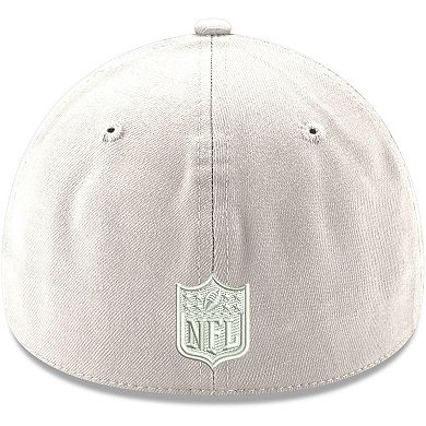 Men's New Era White New York Jets Throwback Wordmark Iced II 39THIRTY Flex Hat