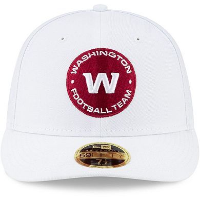 Men's New Era White Washington Football Team Circle Essential 59FIFTY Fitted Hat
