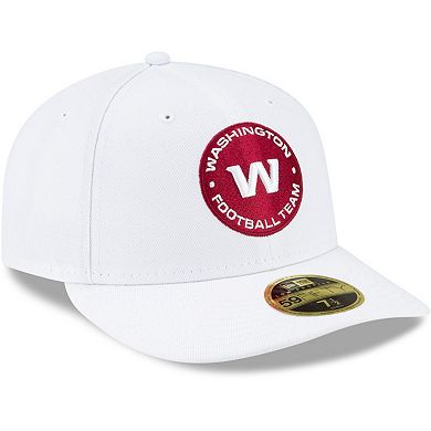 Men's New Era White Washington Football Team Circle Essential 59FIFTY Fitted Hat