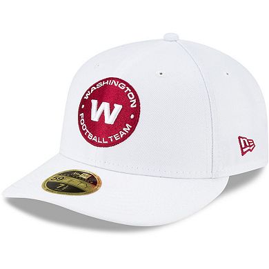 Men's New Era White Washington Football Team Circle Essential 59FIFTY Fitted Hat
