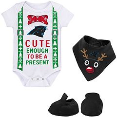 Newborn & Infant Black/Blue Carolina Panthers Too Much Love Two-Piece  Bodysuit Set