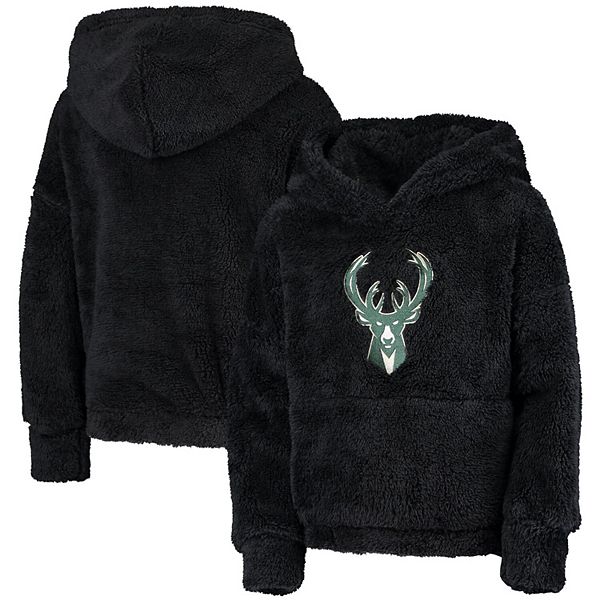 Women's New Era Fleece and Crinkle Milwaukee Bucks Hooded Sweatshirt / Small