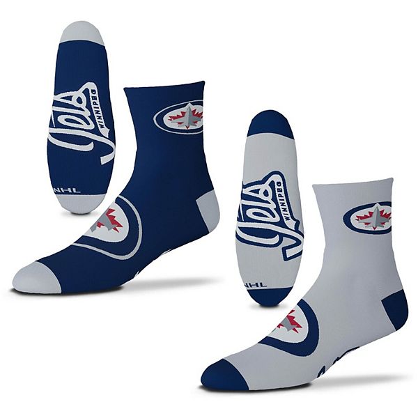 Men's For Bare Feet Winnipeg Jets 2-Pack Team Quarter-Length Socks