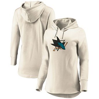 Women's Fanatics Branded Oatmeal San Jose Sharks True Classics Signature Fleece Pullover Hoodie