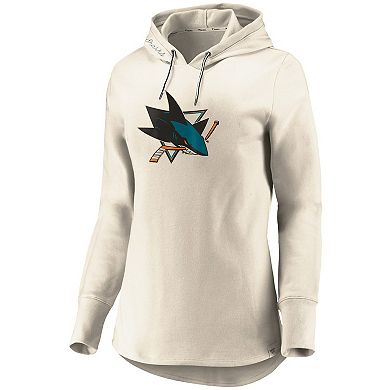 Women's Fanatics Branded Oatmeal San Jose Sharks True Classics Signature Fleece Pullover Hoodie