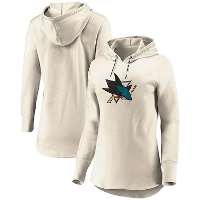 Women's Fanatics Branded Oatmeal San Jose Sharks True Classics Signature Fleece Pullover Hoodie
