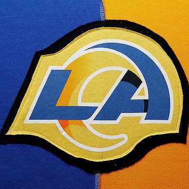 Men's Refried Apparel Royal/Gold Los Angeles Rams Sustainable Split Center Pullover Sweatshirt