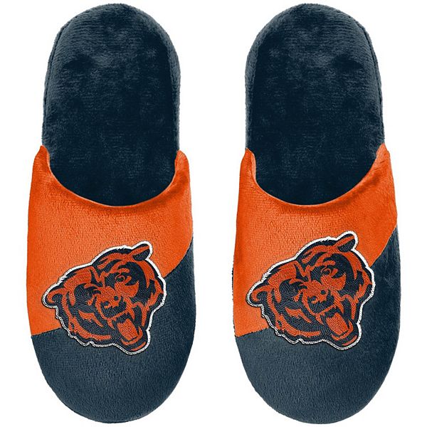 Men's FOCO Chicago Bears Color Block Big Logo Slippers