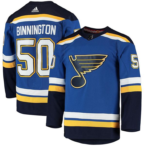 Jordan Binnington St Louis Blues Adidas Primegreen Authentic NHL Hockey Jersey - Third Alternate / XS/44