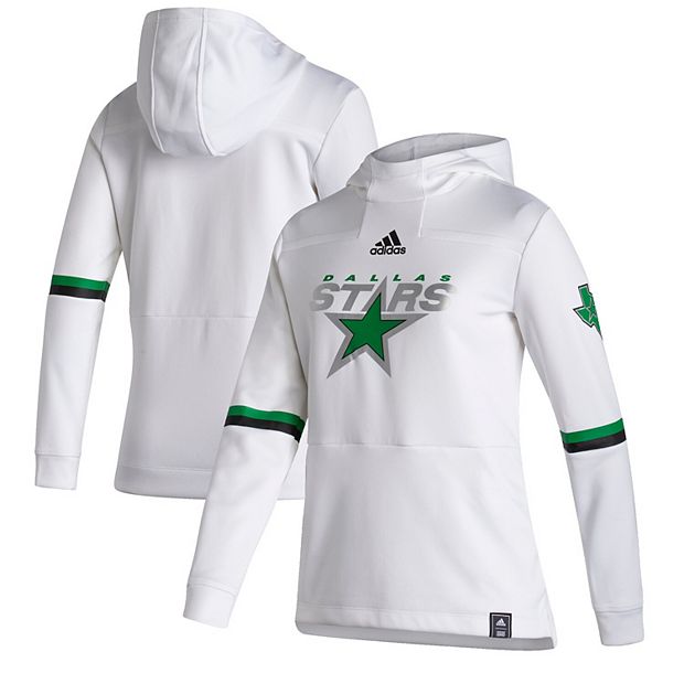 Women's adidas White Dallas Stars Reverse Retro Pullover Hoodie