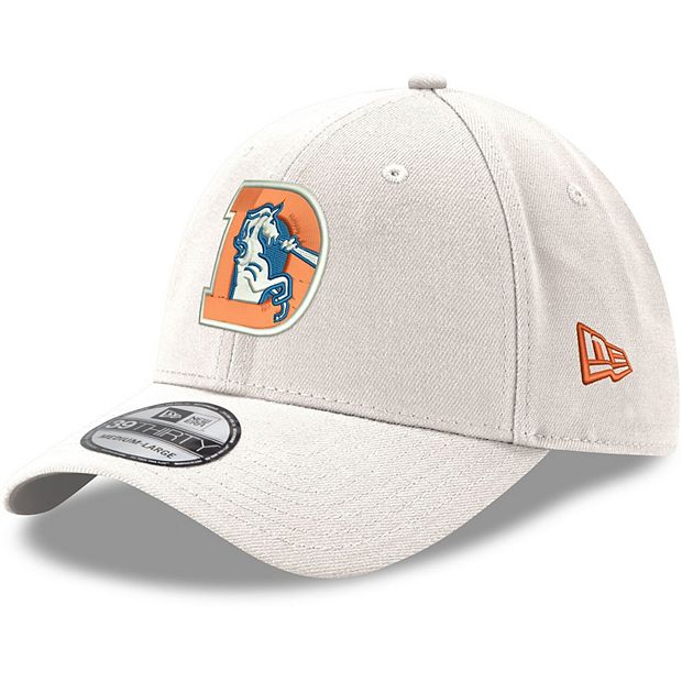 Men's New Era White Denver Broncos Throwback Logo Iced II 39THIRTY