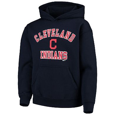 Youth Stitches Navy Cleveland Indians Fleece Pullover Hoodie