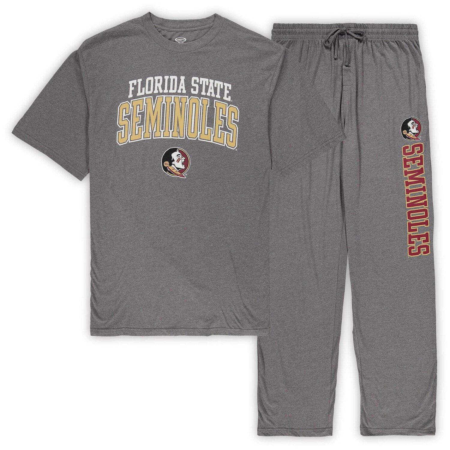 Image for Unbranded Men's Concepts Sport Charcoal Florida State Seminoles Big & Tall T-Shirt & Pants Sleep Set at Kohl's.