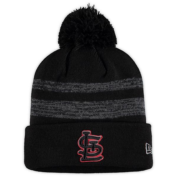 Men's New Era Black St. Louis Cardinals Logo Dispatch Cuffed Knit Hat ...