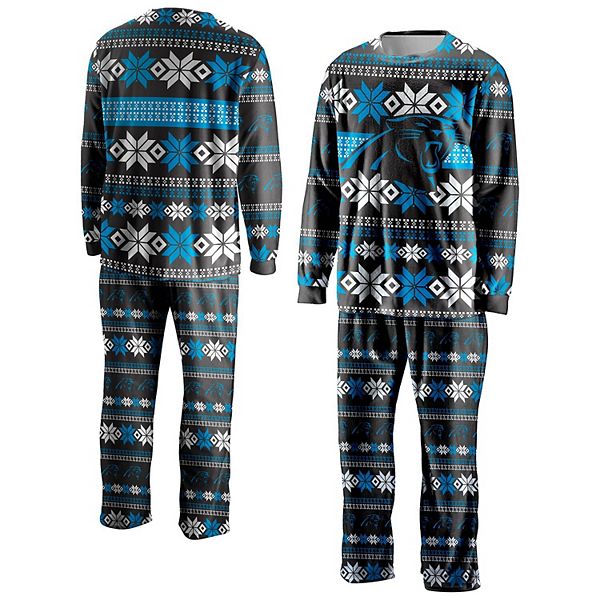 Carolina Panthers Youth Ugly Pattern Family Holiday Pajamas FOCO