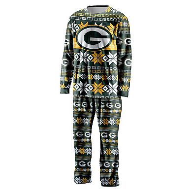 Men's FOCO Green Green Bay Packers Ugly Pajama Set