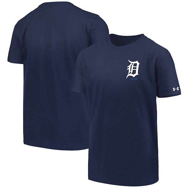 Detroit Tigers Youth Under Armour Rub Some Dirt on It T-Shirt – Navy