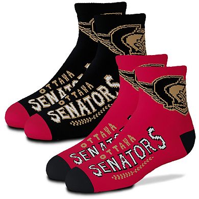 Youth For Bare Feet Ottawa Senators 2-Pack Team Quarter-Length Socks