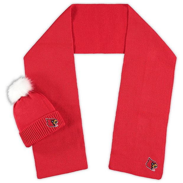 ZooZatz Louisville Cardinals Scarf and Cuffed Knit Hat with Pom Set
