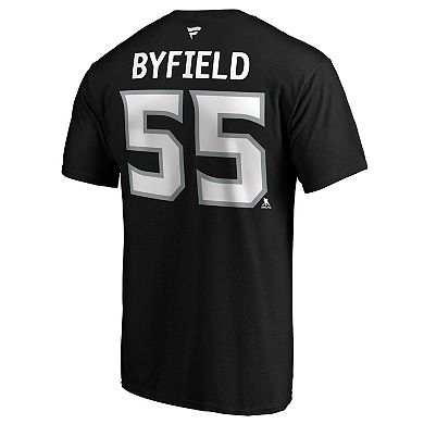 Men's Fanatics Branded Quinton Byfield Black Los Angeles Kings Authentic Stack Name & Number T-Shirt