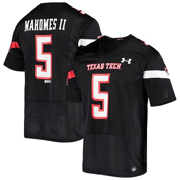 Patrick Mahomes Texas Tech Red Raiders Unsigned Black Jersey Throwing Close Up Photograph