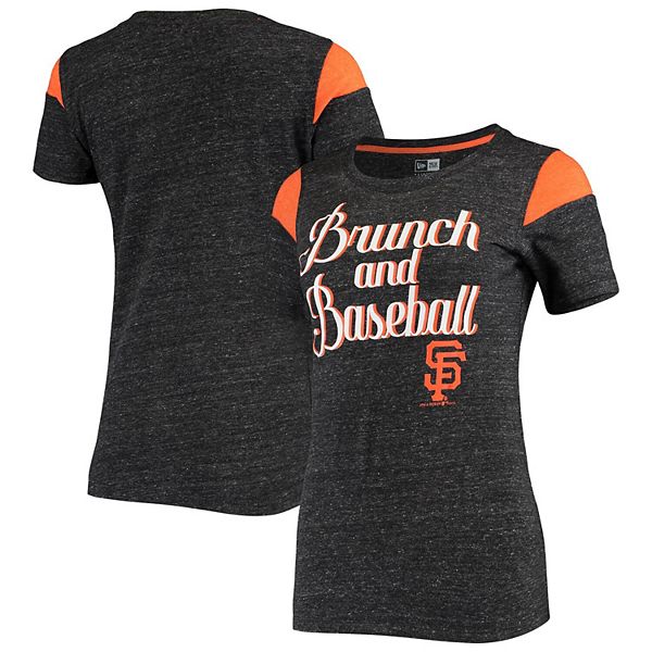 San Francisco Giants 5th & Ocean by New Era Girls Youth Striped Sleeve  V-Neck T-Shirt - Black