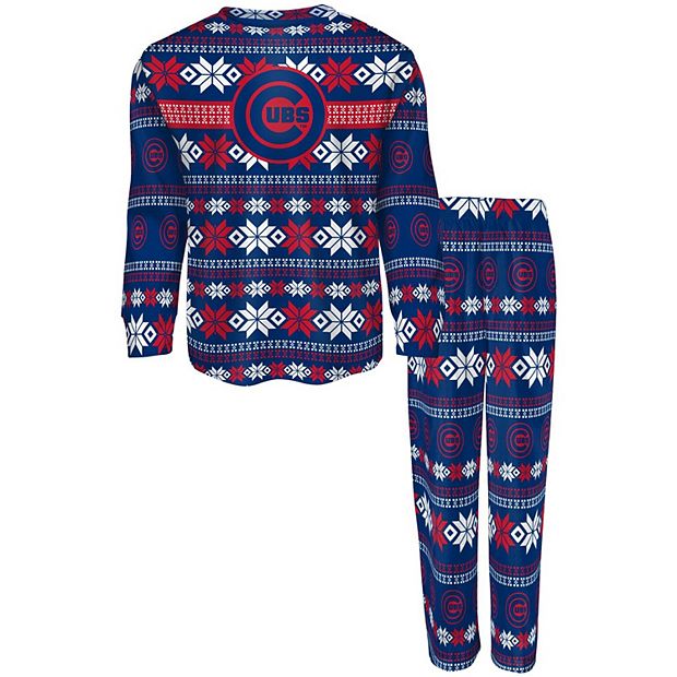 Outerstuff Infant Royal Chicago Cubs Holiday Long Sleeve T-Shirt and Pants Pajama Set