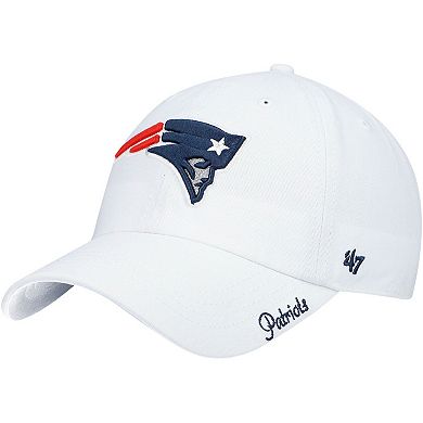 Women's '47 White New England Patriots Miata Clean Up Logo Adjustable Hat