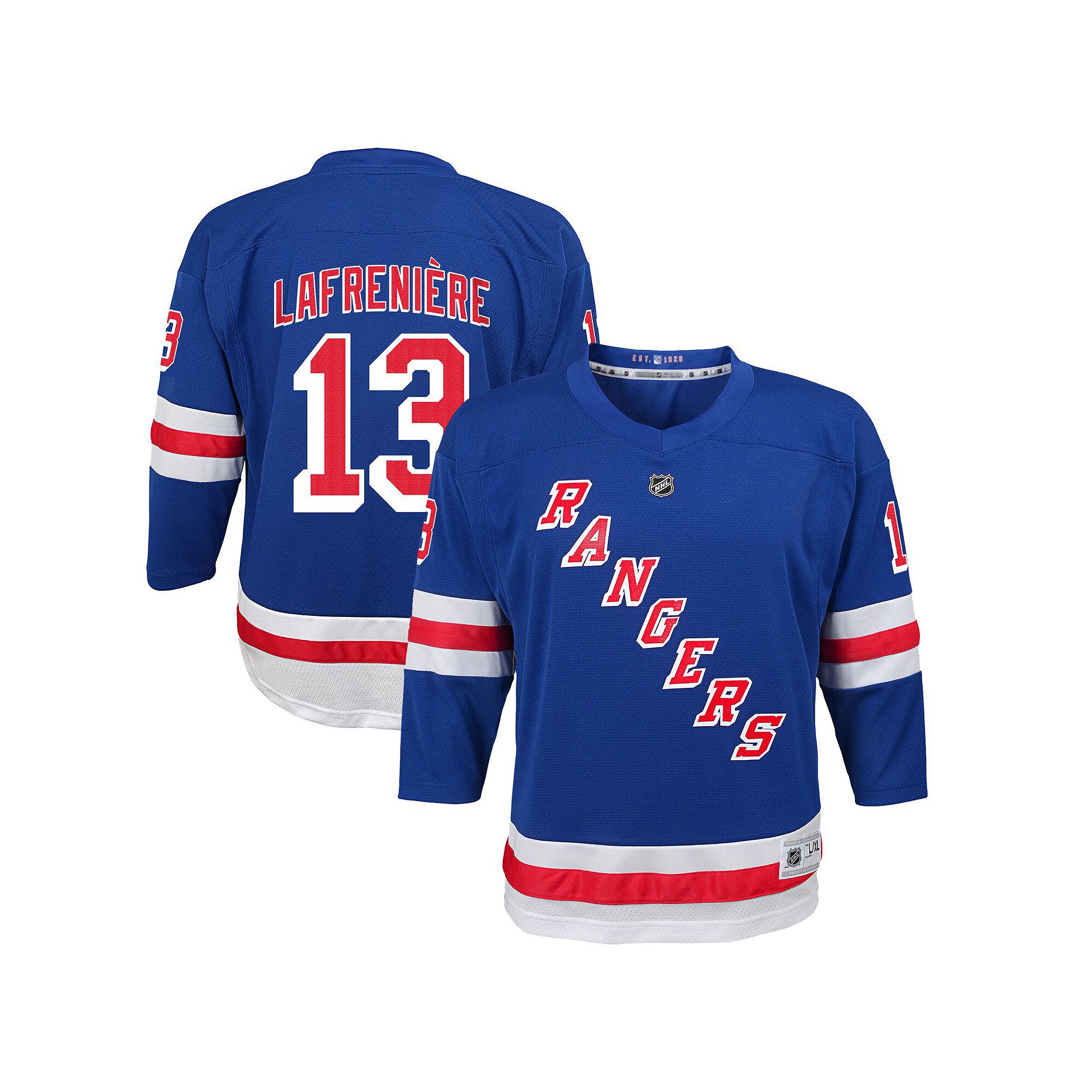 Youth Alexis Lafreniere Blue New York Rangers Home Replica Player Jersey, B