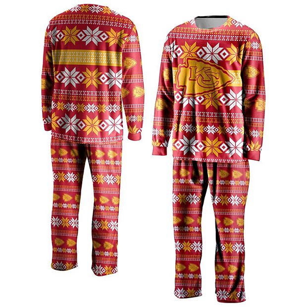 Men's FOCO Red Kansas City Chiefs Team Ugly Pajama Set