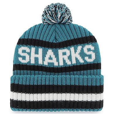Men's '47 Teal San Jose Sharks Bering Cuffed Knit Hat with Pom