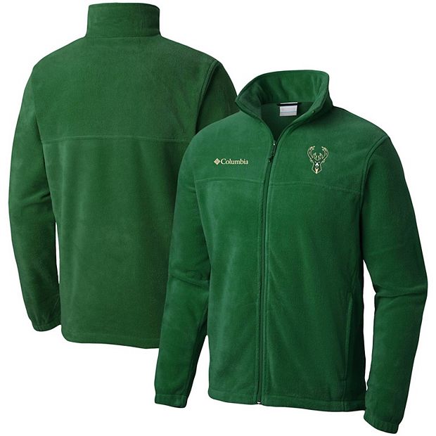 Men s Columbia Hunter Green Milwaukee Bucks Big Tall Steens Mountain 2.0 Full Zip Jacket