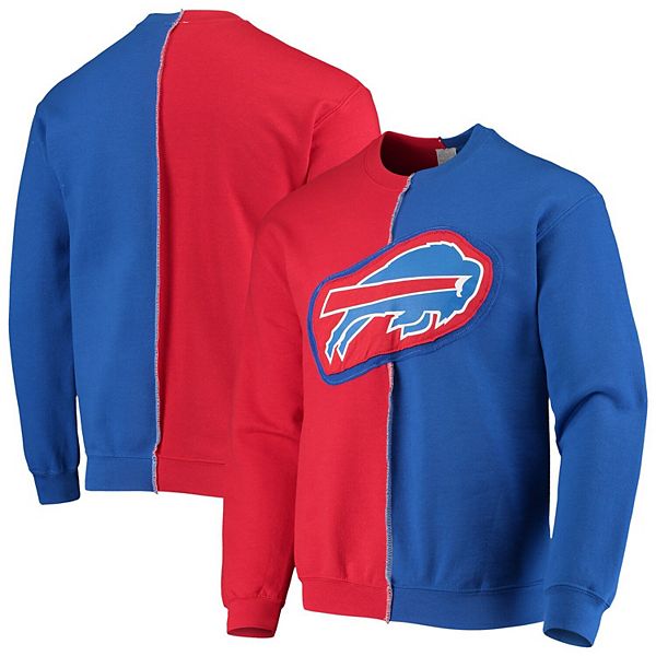 Buffalo Bills Refried Apparel SustainableSplit Center Pullover Sweatshirt -  Red/Royal