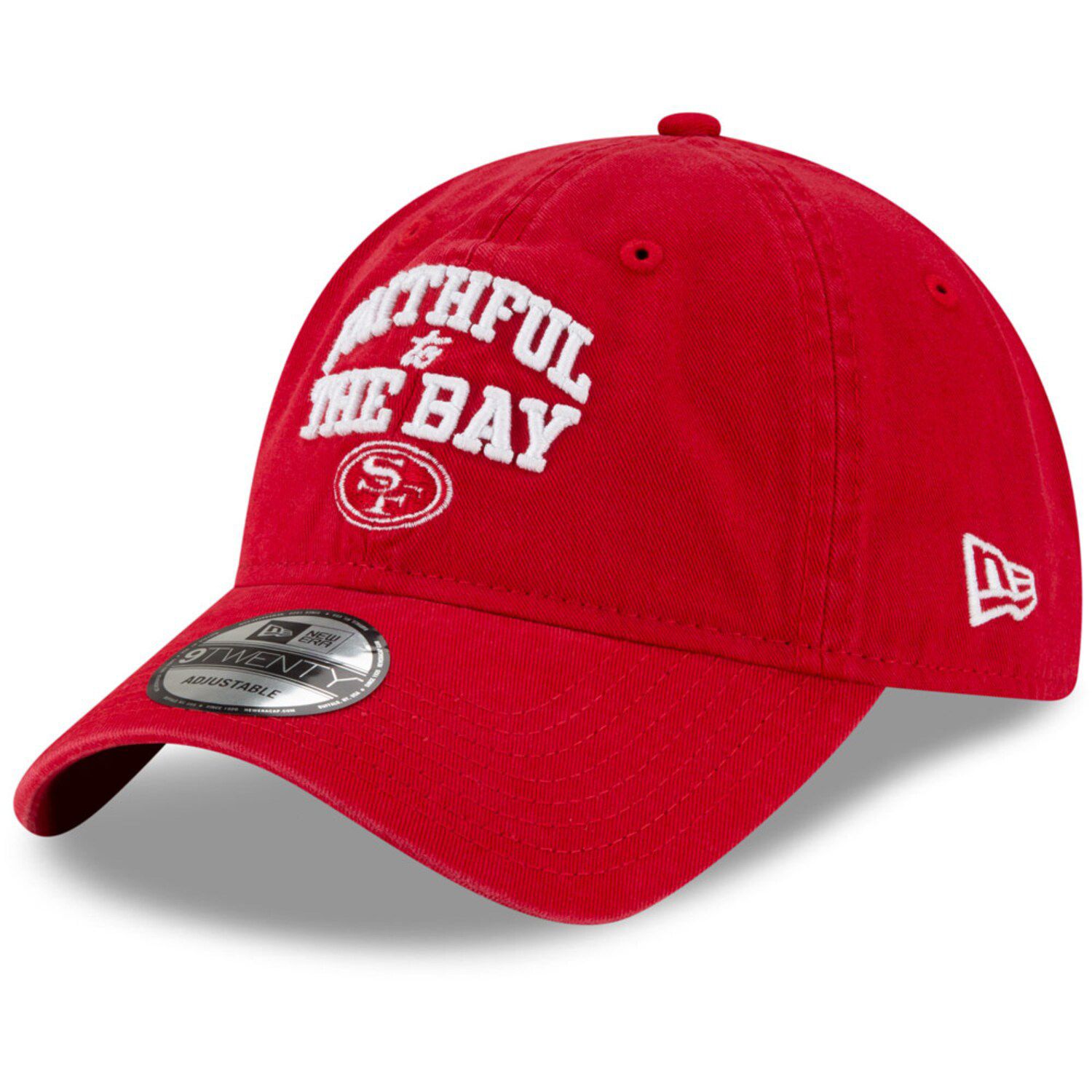 men's san francisco 49ers new era scarlet shanahan square trucker