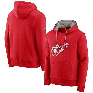 Men's Fanatics Branded Red/Gray Detroit Red Wings Special Edition Archival Throwback Pullover Hoodie