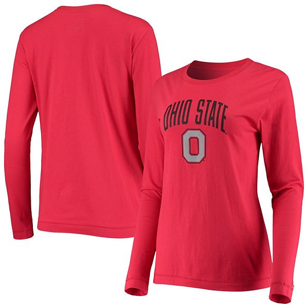 Women's Champion Scarlet Ohio State Buckeyes University Arch Logo Long ...