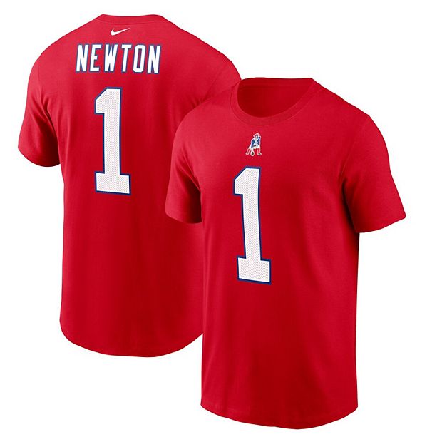 Men's Nike Cam Newton Red New England Patriots Name & Number T-Shirt