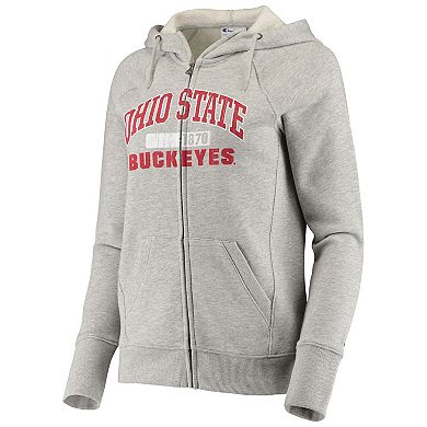 Women's Champion Heathered Gray Ohio State Buckeyes University Full-Zip ...