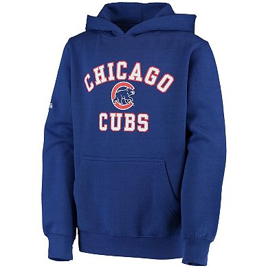Youth Stitches Royal Chicago Cubs Fleece Pullover Hoodie