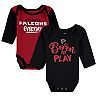 Newborn & Infant Black/Red Atlanta Falcons Little Player Long Sleeve 2-Pack Bodysuit Set
