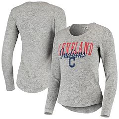 Women's Cleveland Indians Touch Gray Power Play V-Neck T-Shirt
