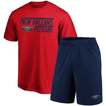 Men's Fanatics Branded Red/Navy New Orleans Pelicans T-Shirt & Shorts Combo Pack